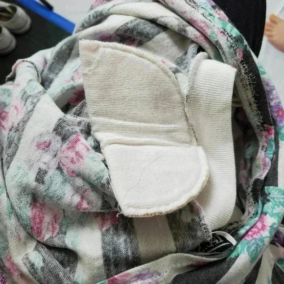 Custom Rare Vtg 80's Baby Mini Cropped Striped Floral Tee - Picture 4 of 10